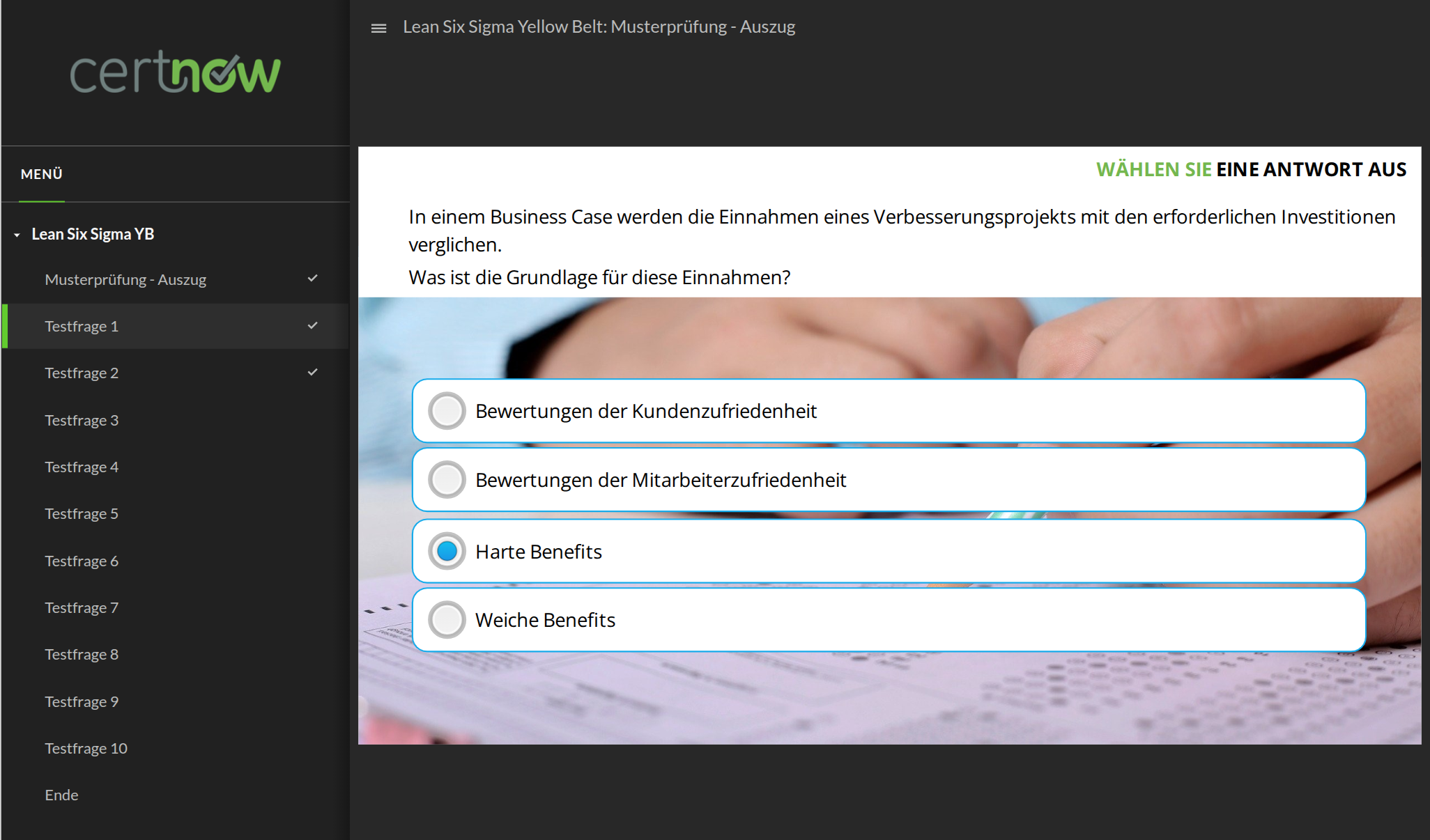Lean Six Sigma Yellow Musterprüfung 