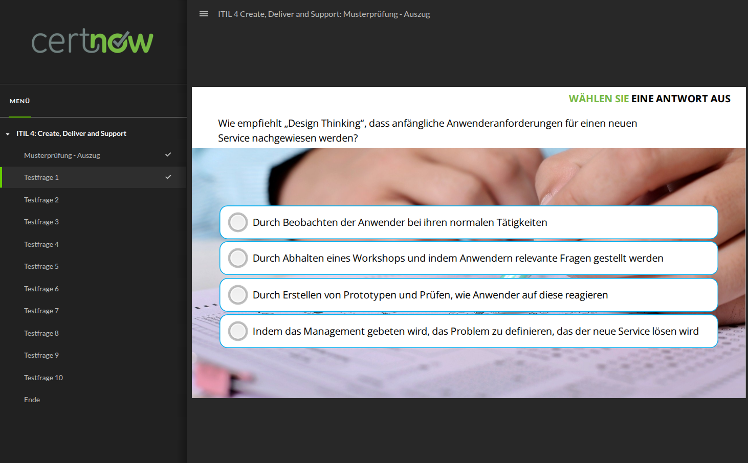 ITIL CDS Musterprüfung